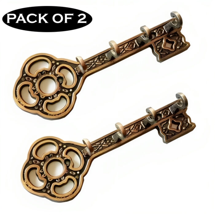 Pack Of 2 Metal Key Shape 4 Hooks Key Holder - Image 2
