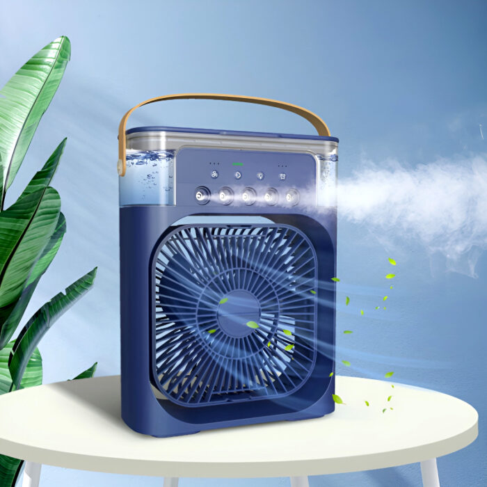 4-In-1 Multi-Functional Portable Air Humidifier Cooling USB Fan With 7-Color Night Light - Image 1