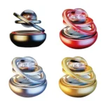 Solar Car Air Freshener Rotating Double-Ring For Car Dashboard, Aesthetic Car Decor | Best Quality ( Random Color ) - Image 4