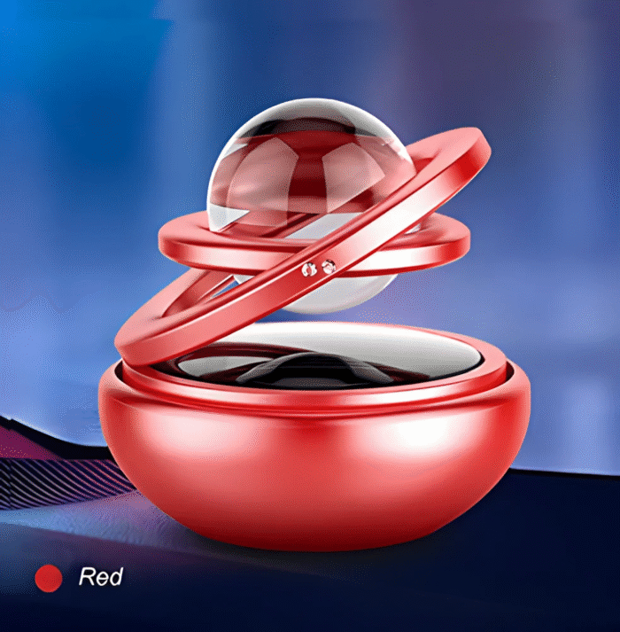 Solar Car Air Freshener Rotating Double-Ring For Car Dashboard, Aesthetic Car Decor | Best Quality ( Random Color ) - Image 8