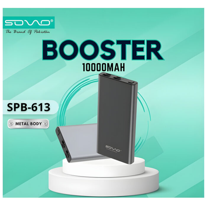 SOVO Booster SPB-613 10000mAh High Quality Metal Body Portable Charger Power Bank - Image 1