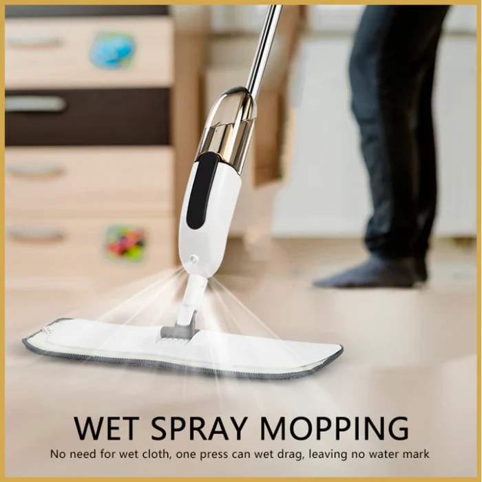 Microfiber Water Spray Mop For House Cleaning Microfiber Spray Mop for Wet and Dry Floor Cleaning, Home Dust, Dirt Cleaner Lightweight 360 Degree Spin Microfiber Mop - Image 1