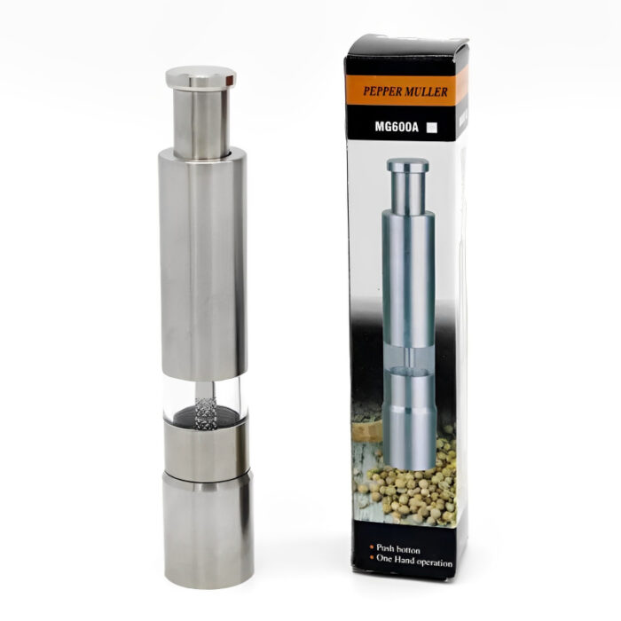 One Handed Operation Thumb Push High Quality Stainless Steel Spice Grinder - Image 1