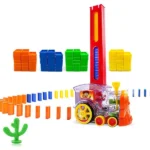 Domino Set Up Train, Domino Train Toy Blocks Set with Lights and Sounds, Creative Gifts for Kids(random color) - Image 5