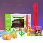 Domino Set Up Train, Domino Train Toy Blocks Set with Lights and Sounds, Creative Gifts for Kids(random color) - Image 9