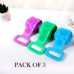 Pack Of 3 Silicone Back Scrubber Soft Loofah Bath Towel And Massage Belt - Image 10