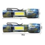 Torch Metal Body Mini Flashlight Rechargeable with COB Light - Image 4