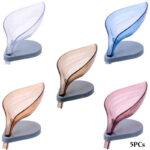 Pack Of 5 Leaf-Shaped Non-Slip Bathroom Soap Holders Creative Kitchen Soap Rack - Image 16