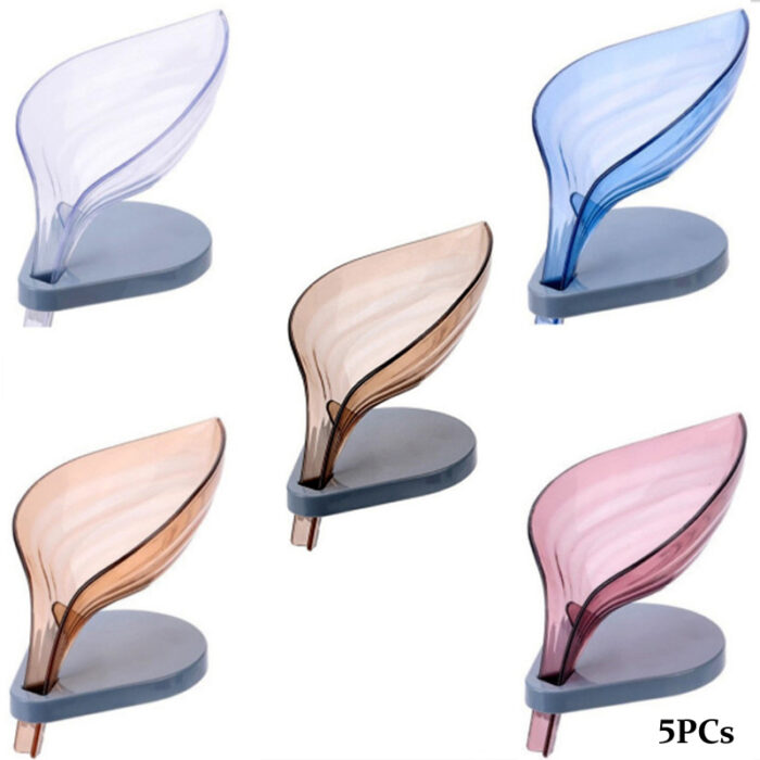 Pack Of 5 Leaf-Shaped Non-Slip Bathroom Soap Holders Creative Kitchen Soap Rack - Image 16