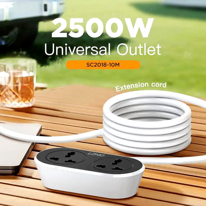 LDNIO SC-2018 10M 2 AC Outlet Universal Extension Power Socket – 2500W Heavy Duty UK Plug - Image 7