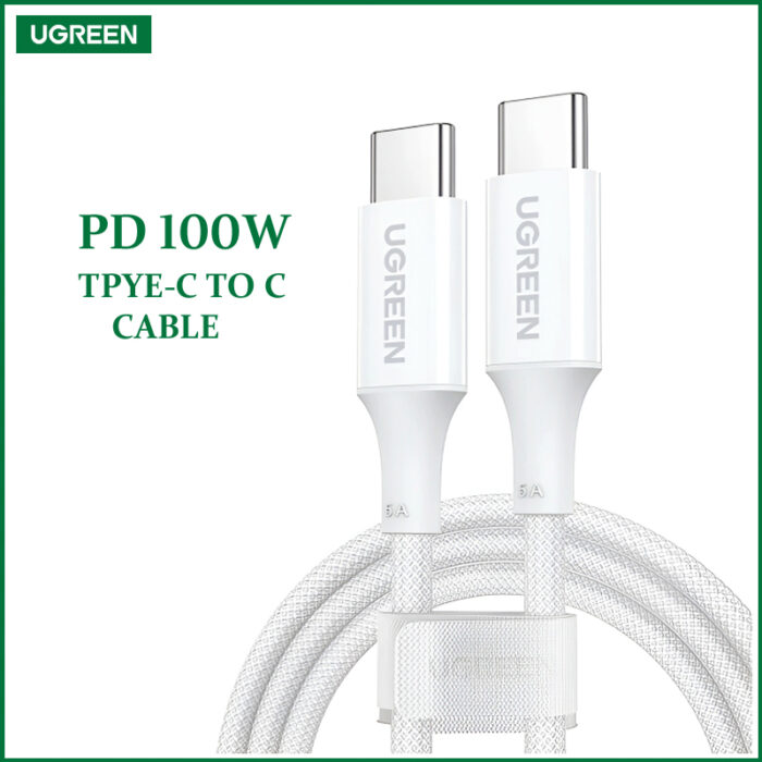 UGREEN US316/25069 USB-C to USB-C 100W 2M Nylon Braided 480Mbps Data Transfer PD Fast Charging Cable - Image 2