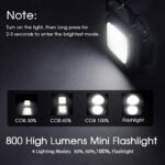 Pack of 2 Portable Multifunctional Super Bright COB Rechargeable Keychain Lights - Image 14
