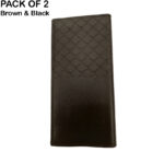 Pack of 2 Luxury Men's Ultra-Thin Long Wallets - Woven Pattern Multi-Card Clutch - Image 6