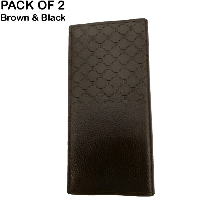 Pack of 2 Luxury Men's Ultra-Thin Long Wallets - Woven Pattern Multi-Card Clutch - Image 6