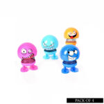 Pack Of 4 Cute Funny Shaking Head Dolls Spring Bouncing Car Pendant Dolls Car Decoration Funny Toys - Image 6