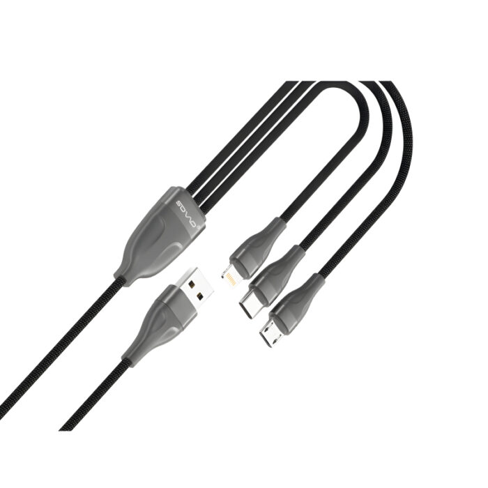 SOVO SC-117 High-Quality 65W 3-In-1 USB Cable - Image 2