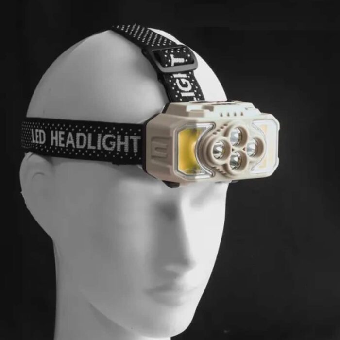 USB Rechargeable LED Miner's Headband Flashlight Lighted with Sensor Camping Work Light HX-815S / G75-040B5 - Image 1